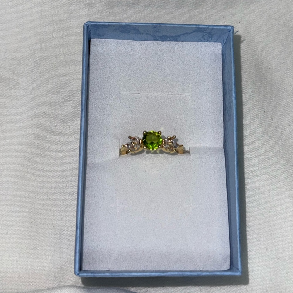 Green & Gold Elegant Cubic Zirconia Ring - St. Patrick’s Day